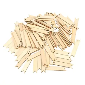 100Pcs Wooden Tags, Wood Card Decoration Crafts, Wooden Hanging Placards for DIY Wall Wedding Party Decoration