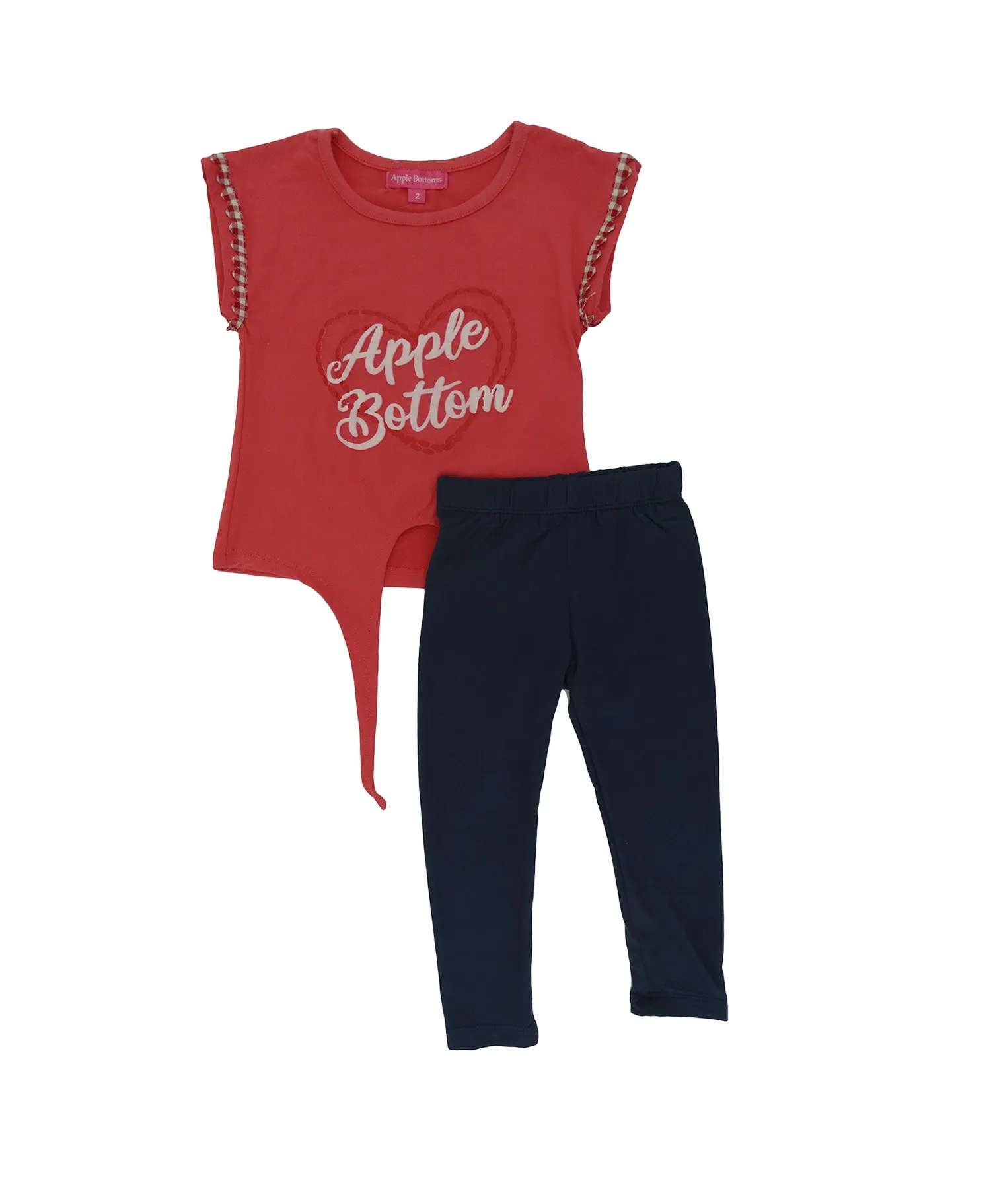 55954, Girls' 2 Piece Apple Bottom, Top & Leggings Set