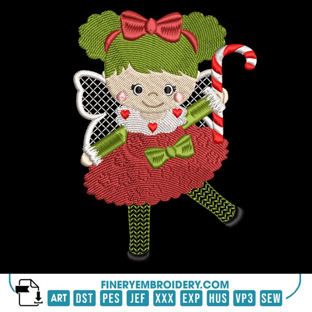 Adorable Christmas Girl Embroidery Design Pack
