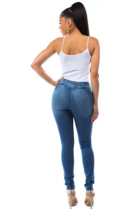 Ankle Cut Outs, No Back Pockets, Bling Jeans
