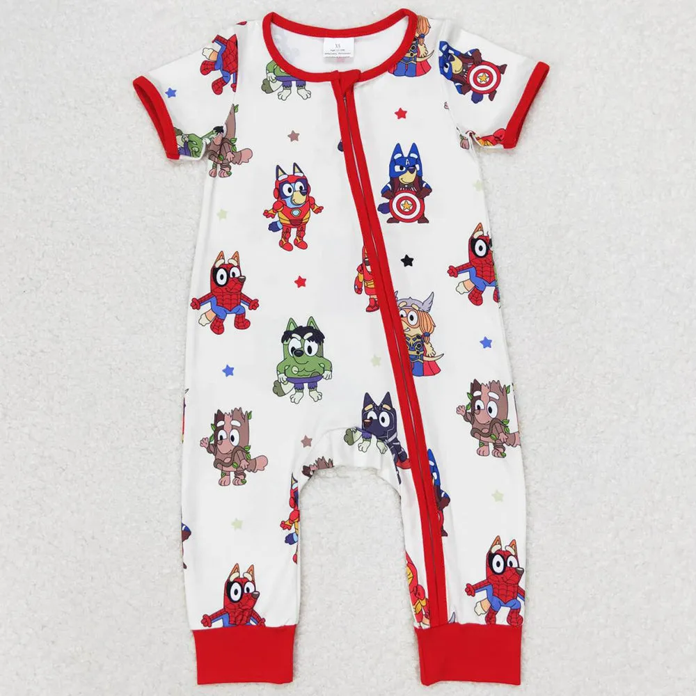 Baby Infant Boys Rompers Dog Short Sleeve Rompers SR1792
