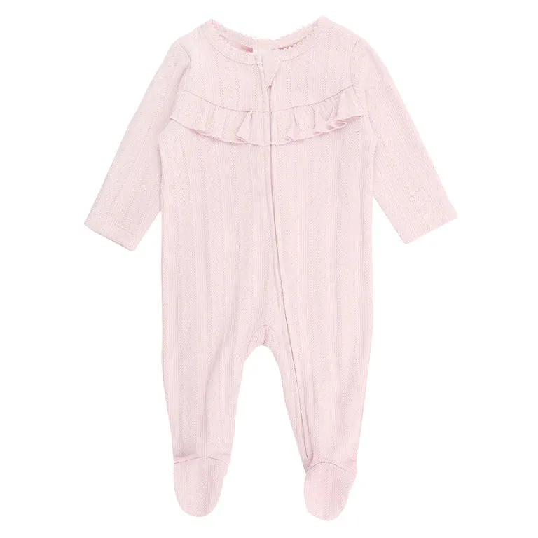 Bebe - Pink Pointelle Onesie