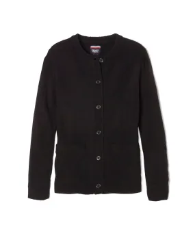 Big Girls French Toast Crew Neck Pill-Proof Cardigan