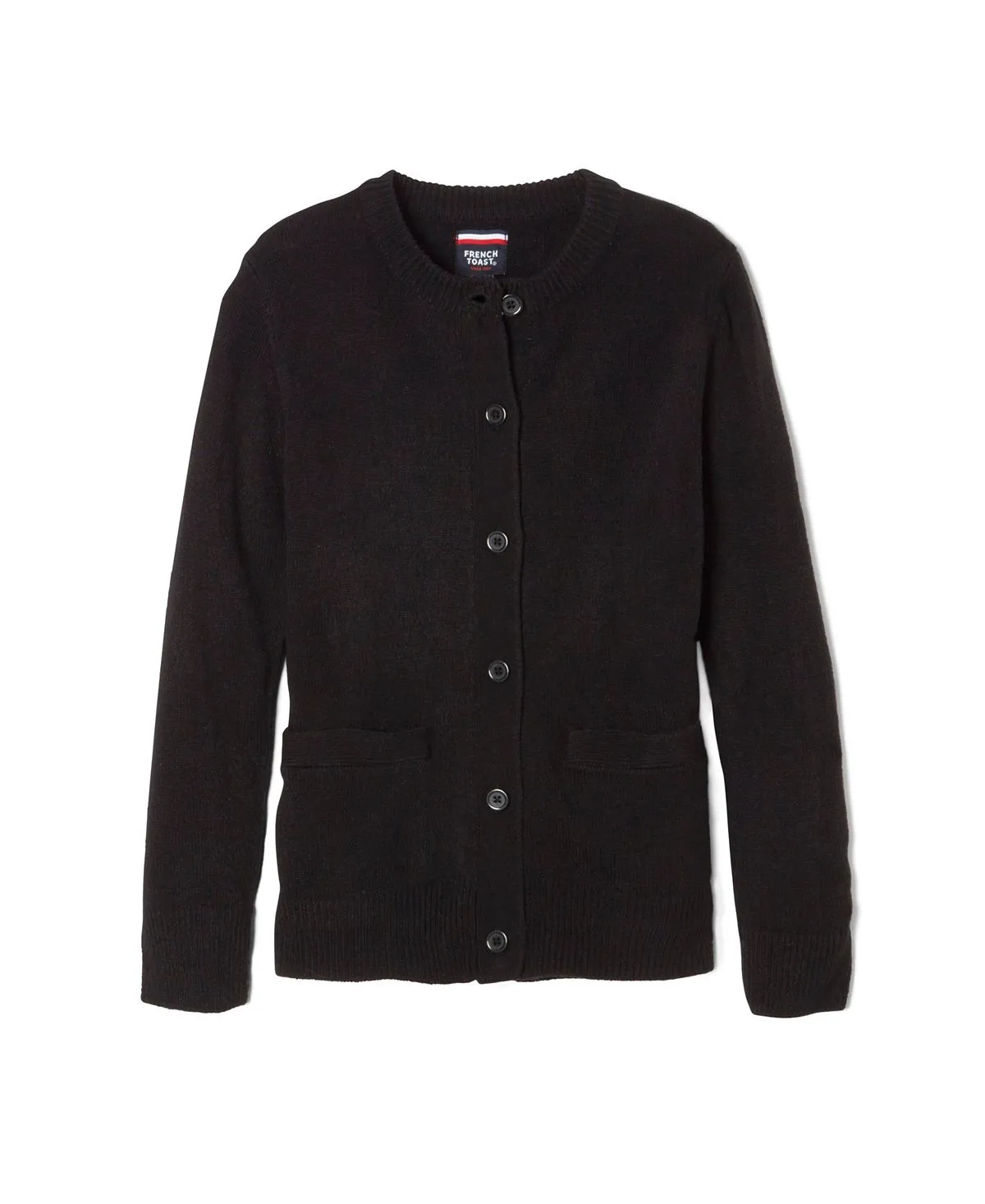 Big Girls French Toast Crew Neck Pill-Proof Cardigan