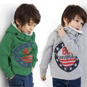 Boys Hoodies fashion lovely thick warm kids hoodies boys long sleeve t-shirts children tops for autumn and winter