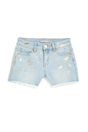 Brittany - Foil Splattered Fray Hem Short