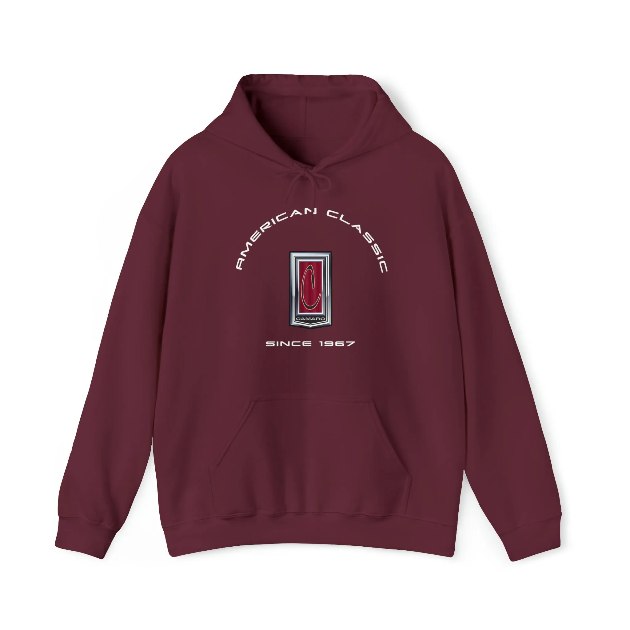 Camaro 1st Gen Red C Emblem Heavy Blend Hooded Sweatshirt