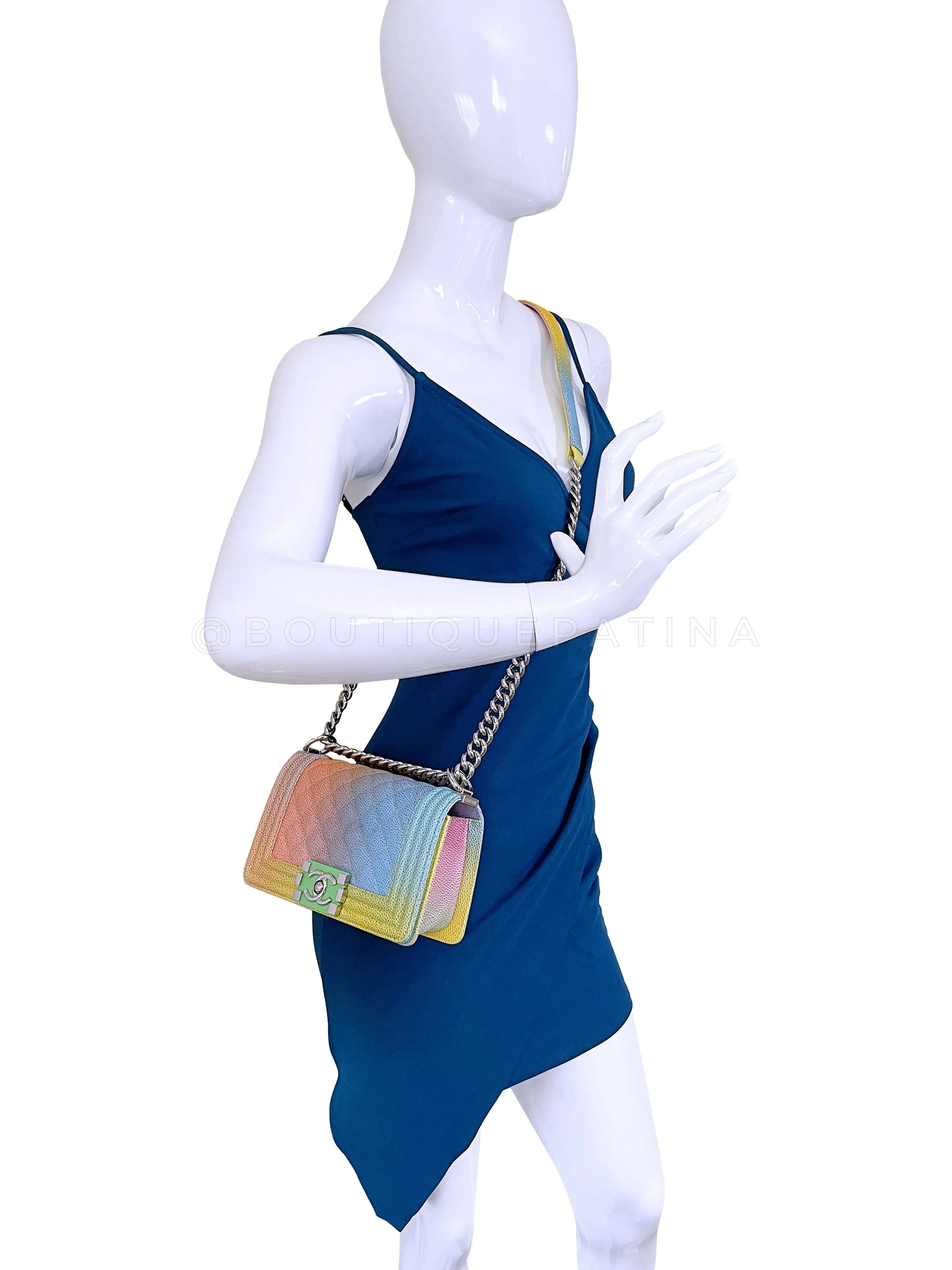 Chanel 17C Rainbow Caviar Coco Cuba Small Boy Flap Bag