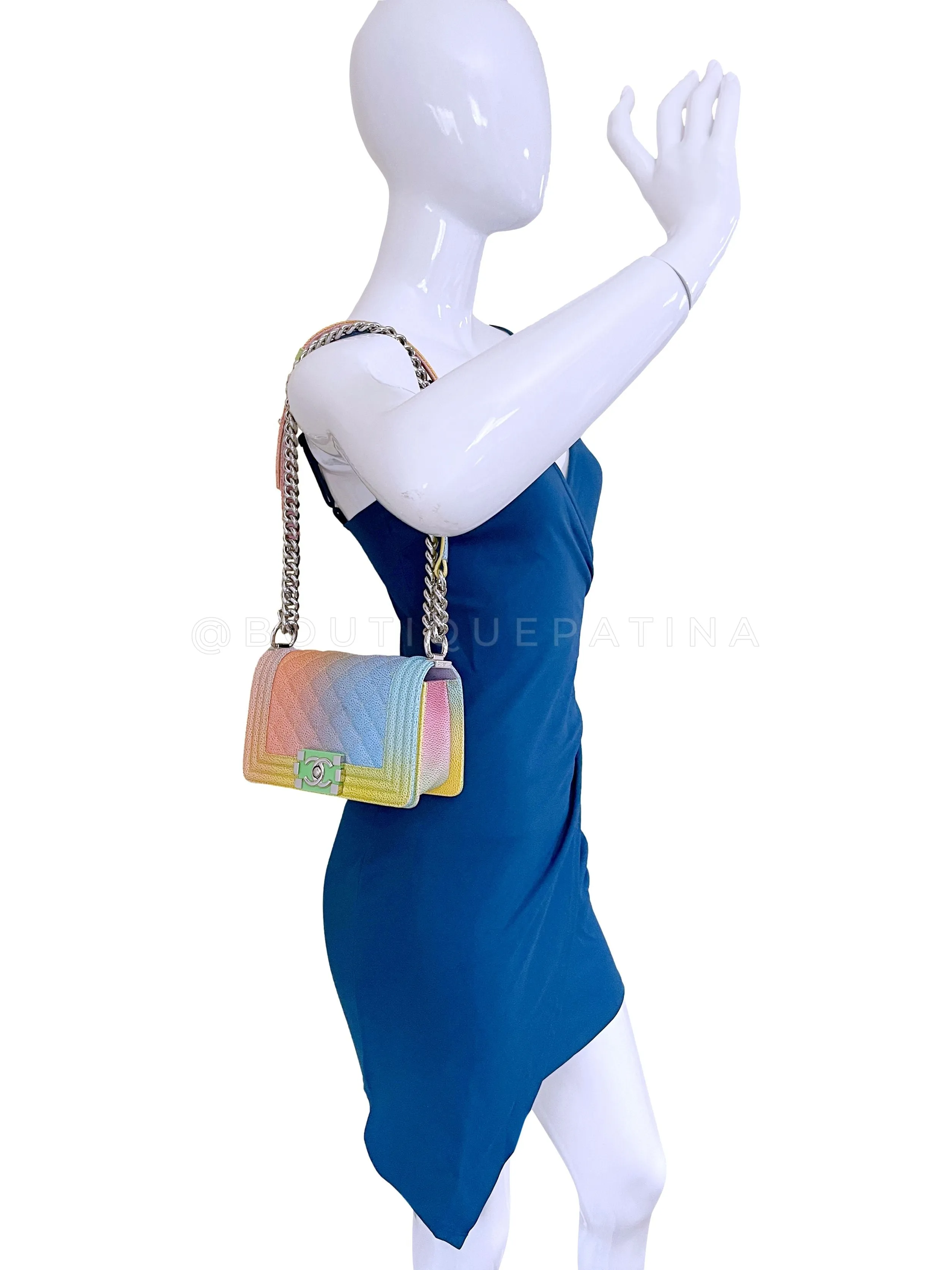 Chanel 17C Rainbow Caviar Coco Cuba Small Boy Flap Bag