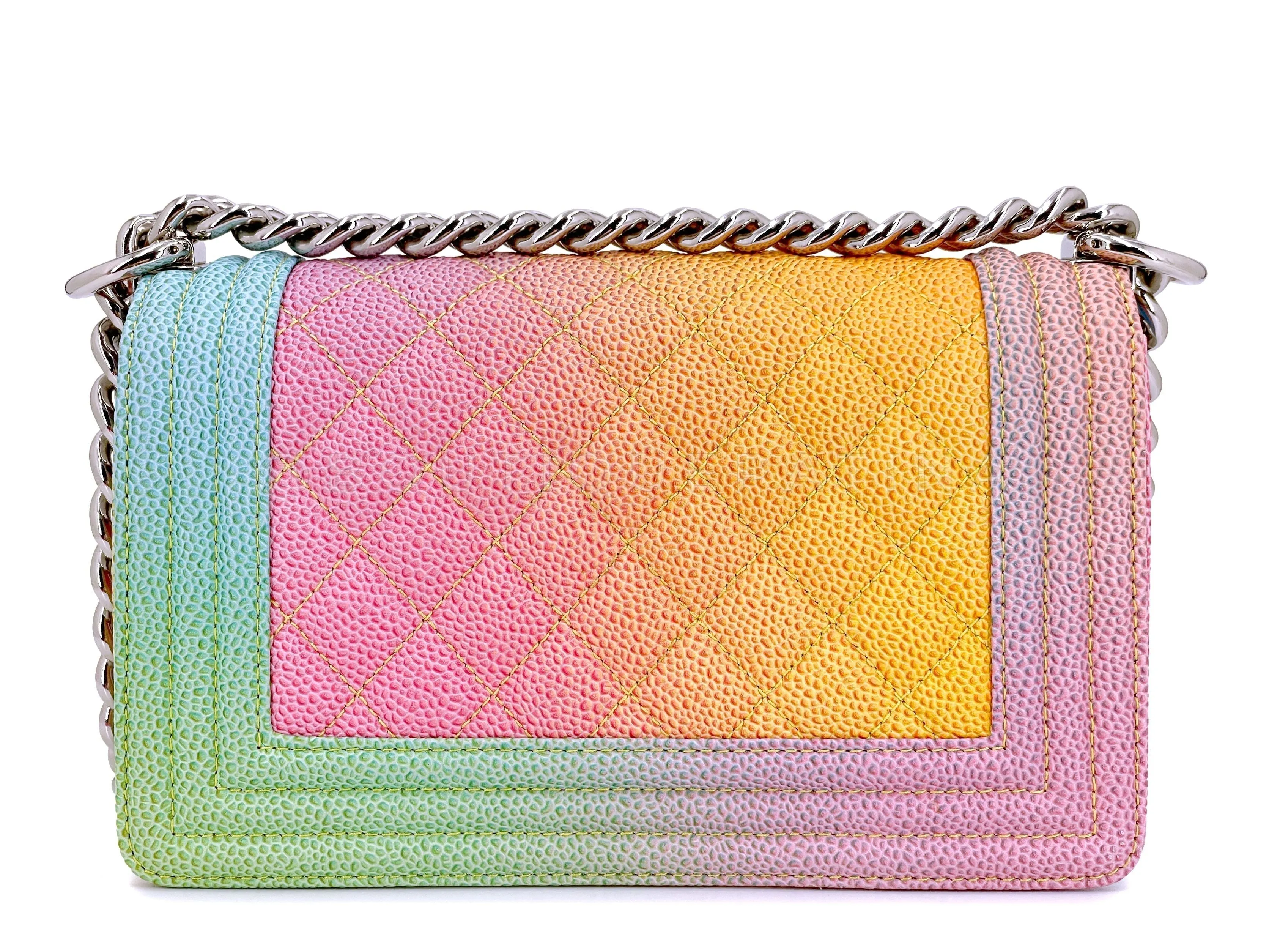 Chanel 17C Rainbow Caviar Coco Cuba Small Boy Flap Bag