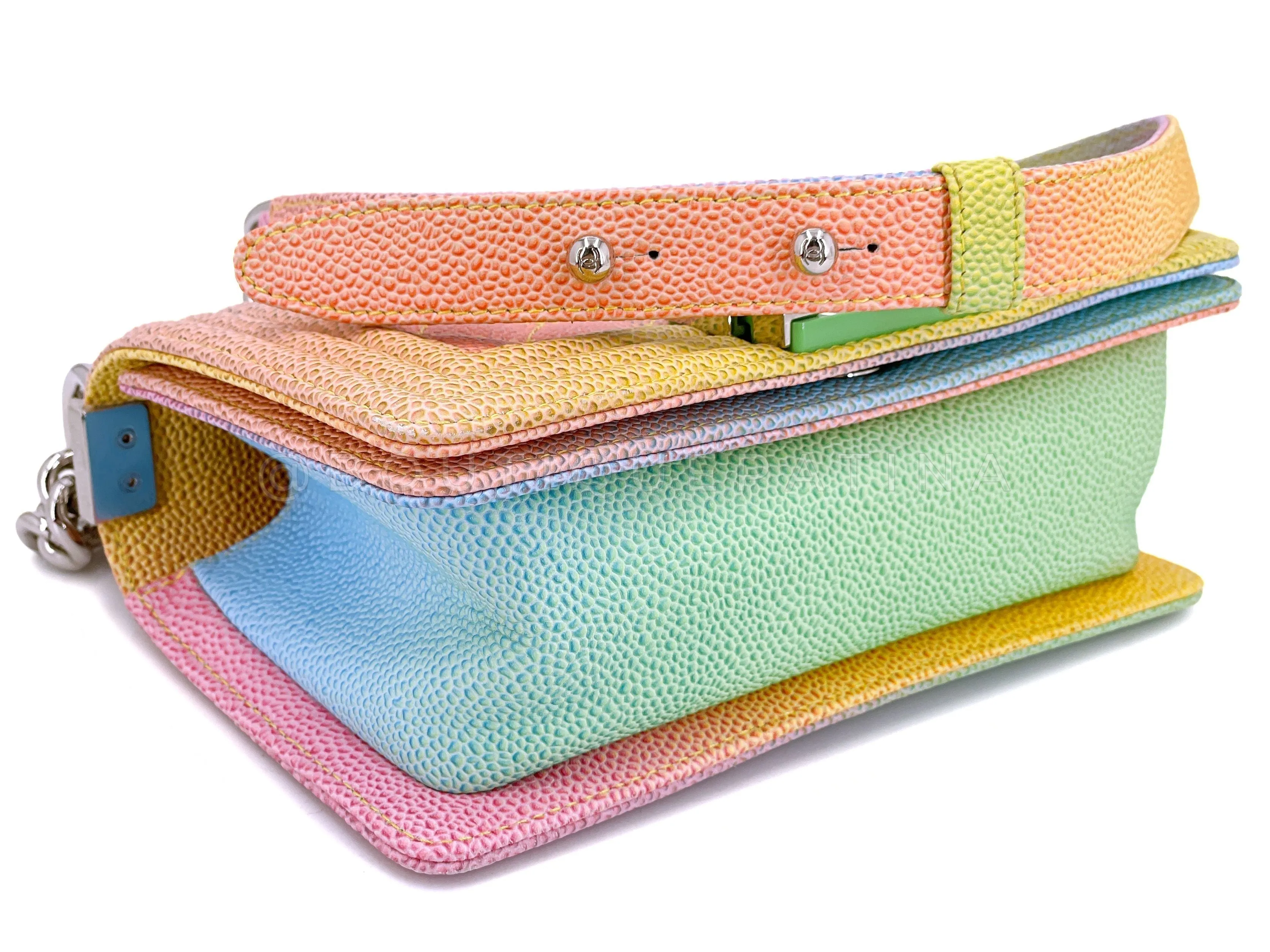 Chanel 17C Rainbow Caviar Coco Cuba Small Boy Flap Bag