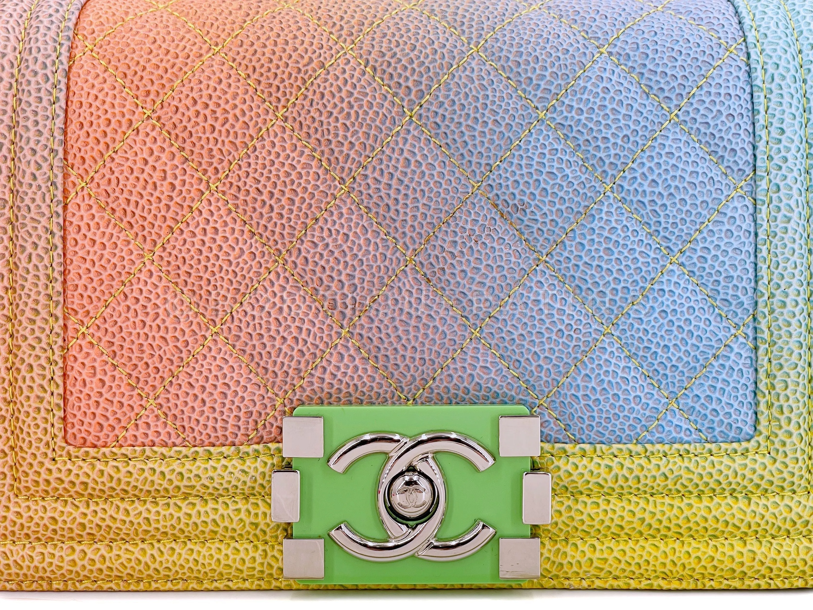 Chanel 17C Rainbow Caviar Coco Cuba Small Boy Flap Bag