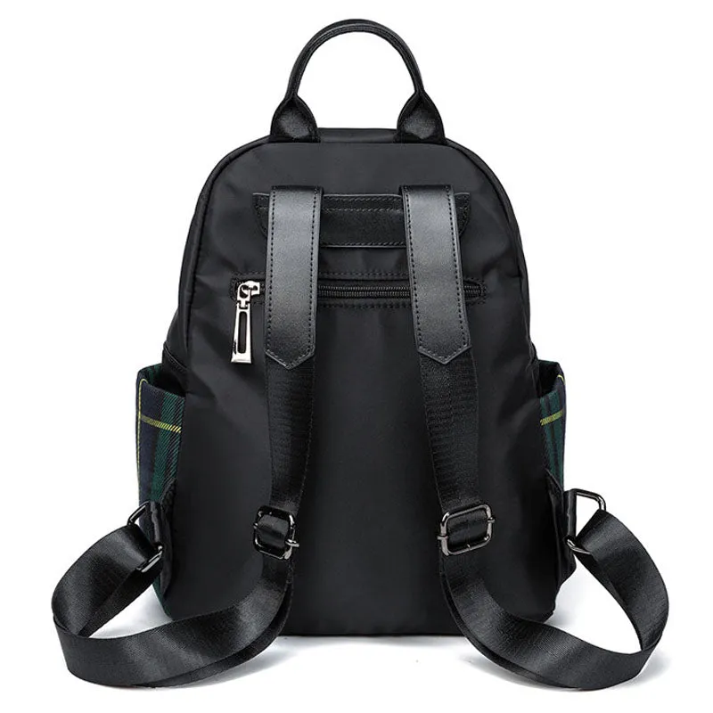 Checkered Backpack Large Capacity Oxford Schoolbag Girls Bookbag