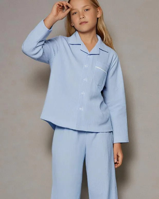 Children's Brushed Cotton Pyjamas - Blue