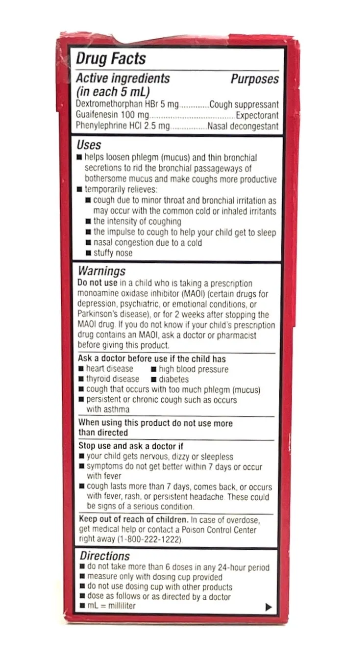 Children's Mucus Relief | Multi-Symptom Cold | Berry Flavor | 4FL