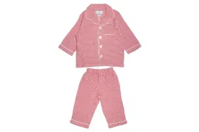 Children's Red Mini Gingham Pajama Set