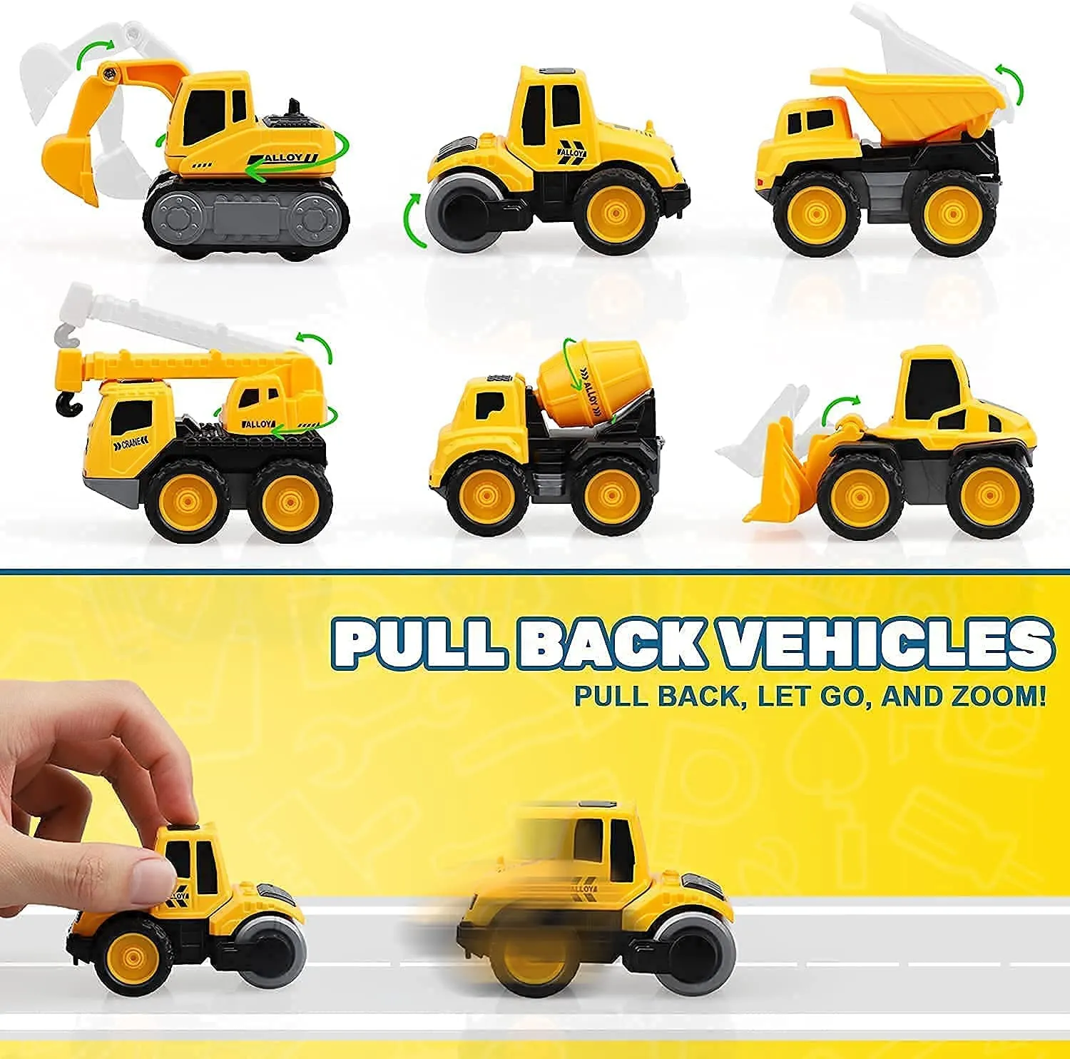 Construction Vehicles Truck Sandbox Toy Set with Play Car Mat