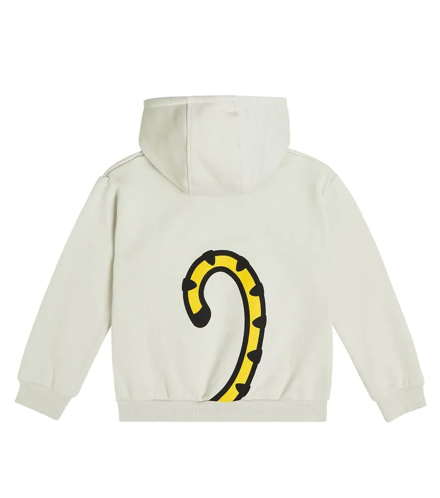 Cotton hoodie with Kenzo print, gray