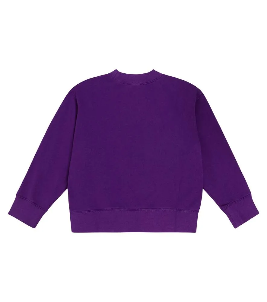 Cotton jersey sweatshirt with Palm Angels print, purple