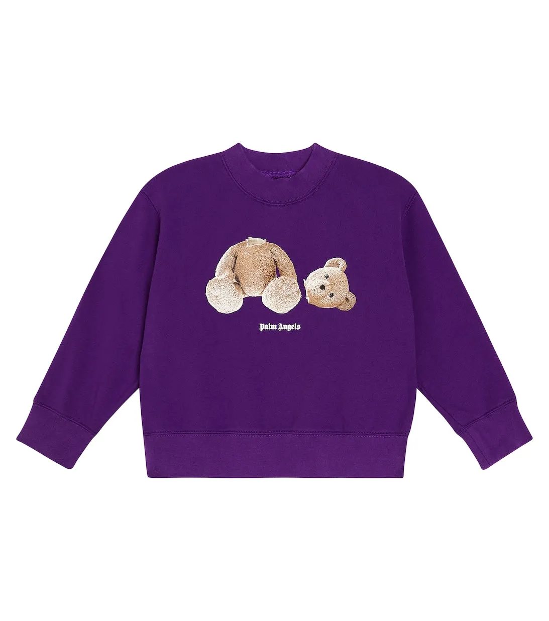 Cotton jersey sweatshirt with Palm Angels print, purple