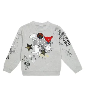 Cotton sweatshirt with Dolce&Gabbana print, gray