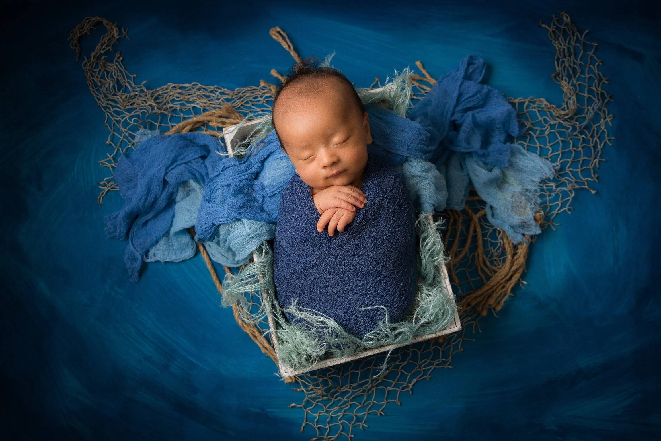 Dark Blue Jean Stretch Knit Newborn Baby Wrap