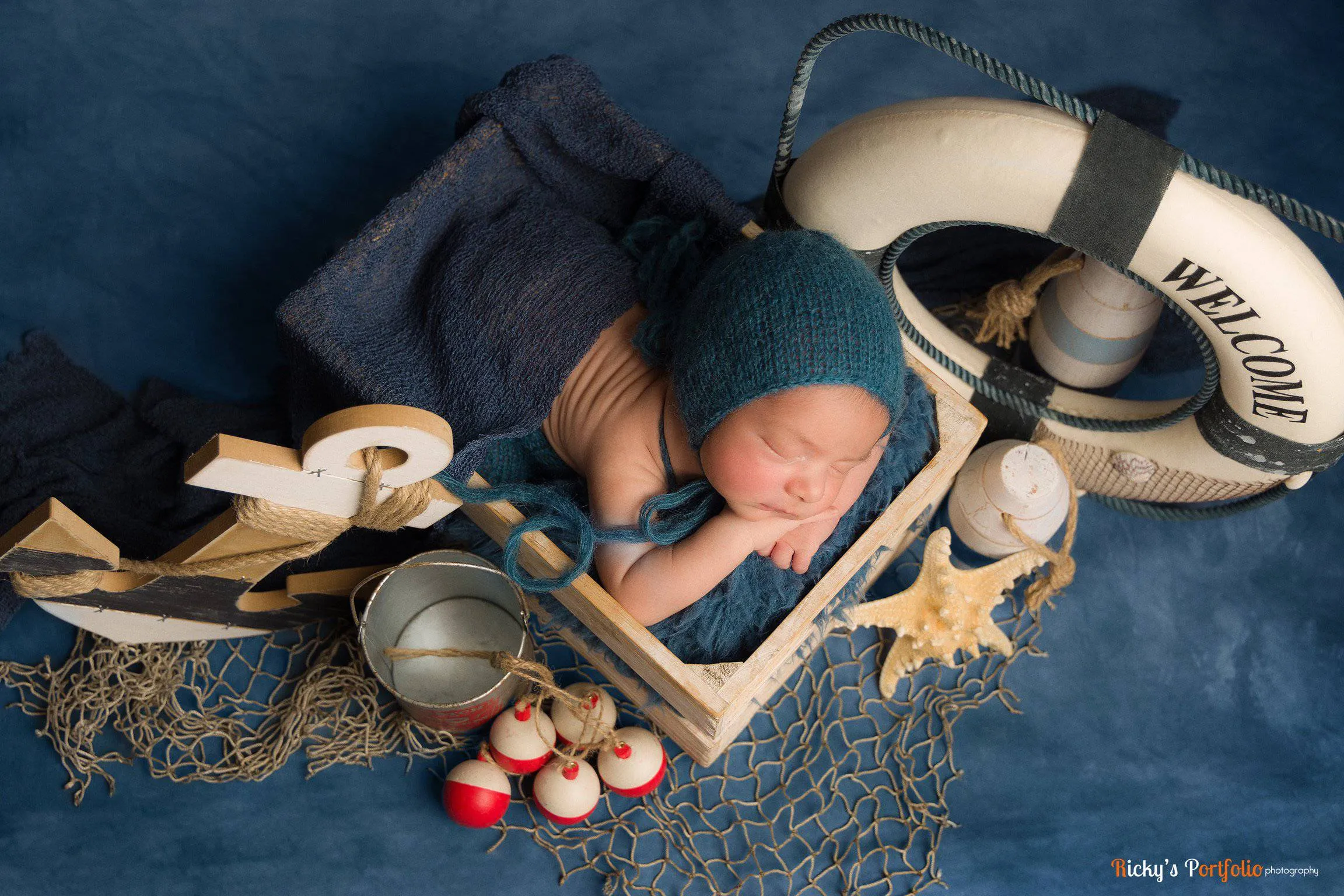 Dark Blue Jean Stretch Knit Newborn Baby Wrap