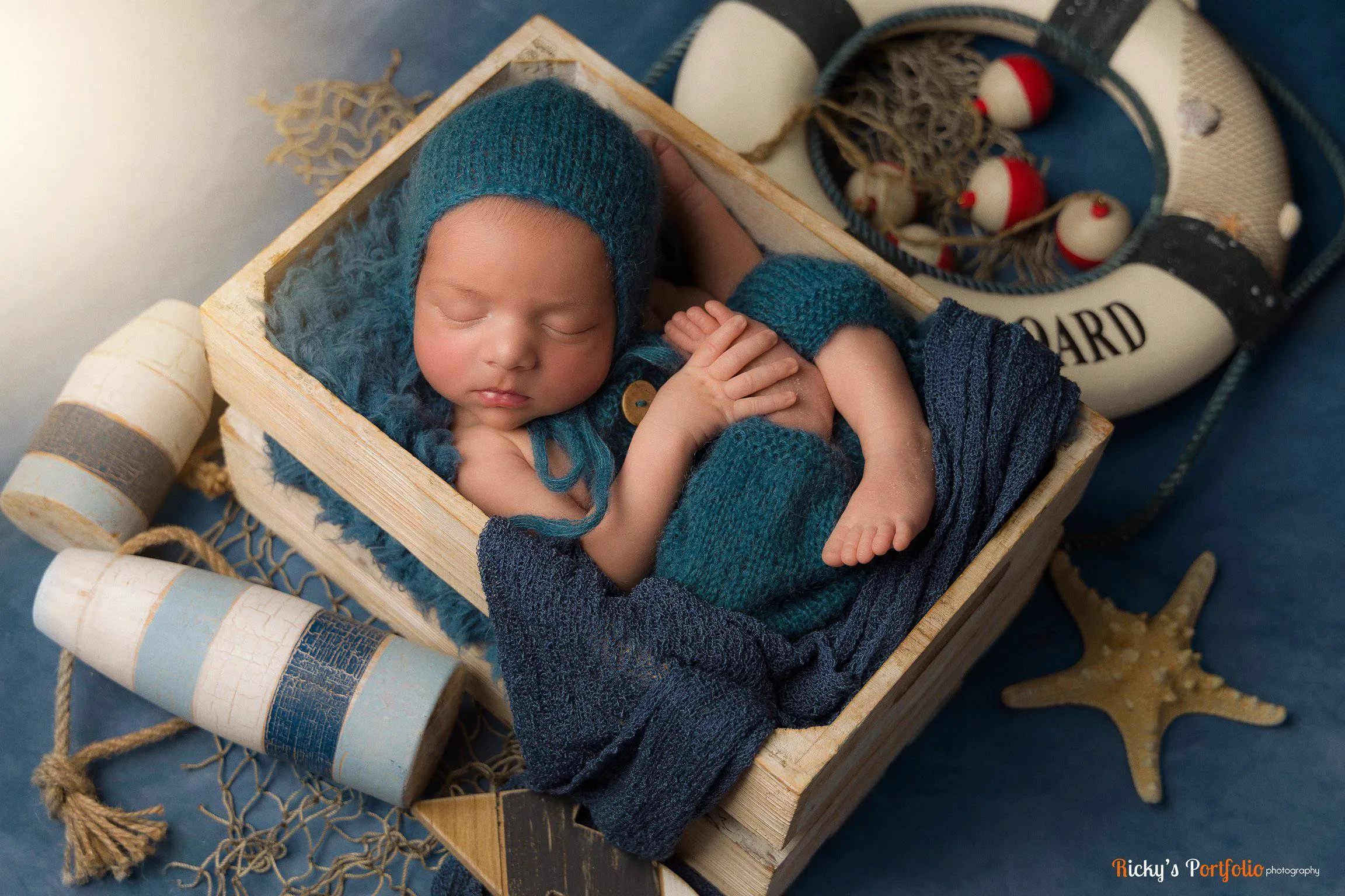 Dark Blue Jean Stretch Knit Newborn Baby Wrap