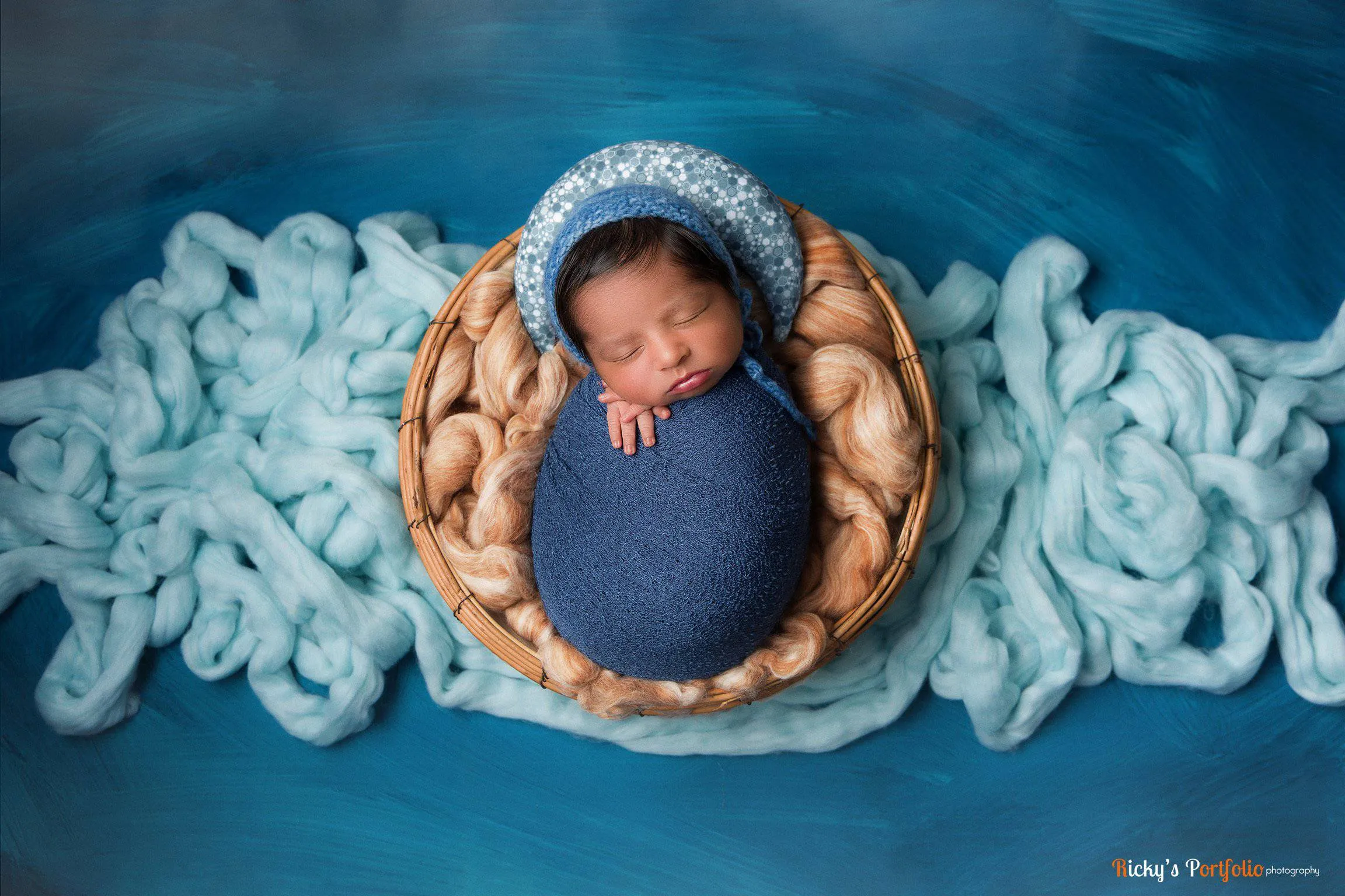Dark Blue Jean Stretch Knit Newborn Baby Wrap