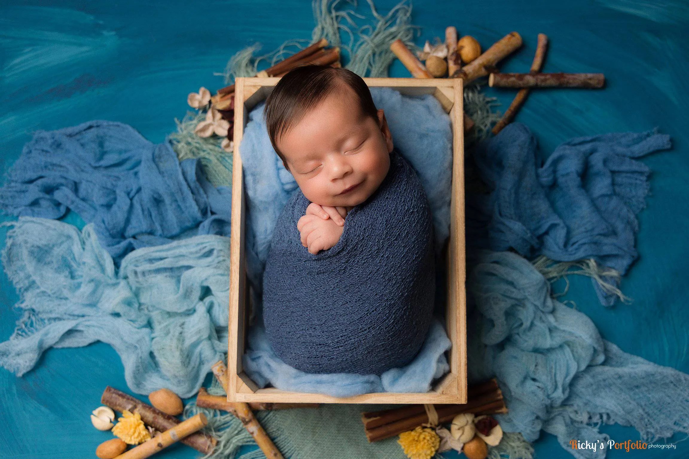 Dark Blue Jean Stretch Knit Newborn Baby Wrap