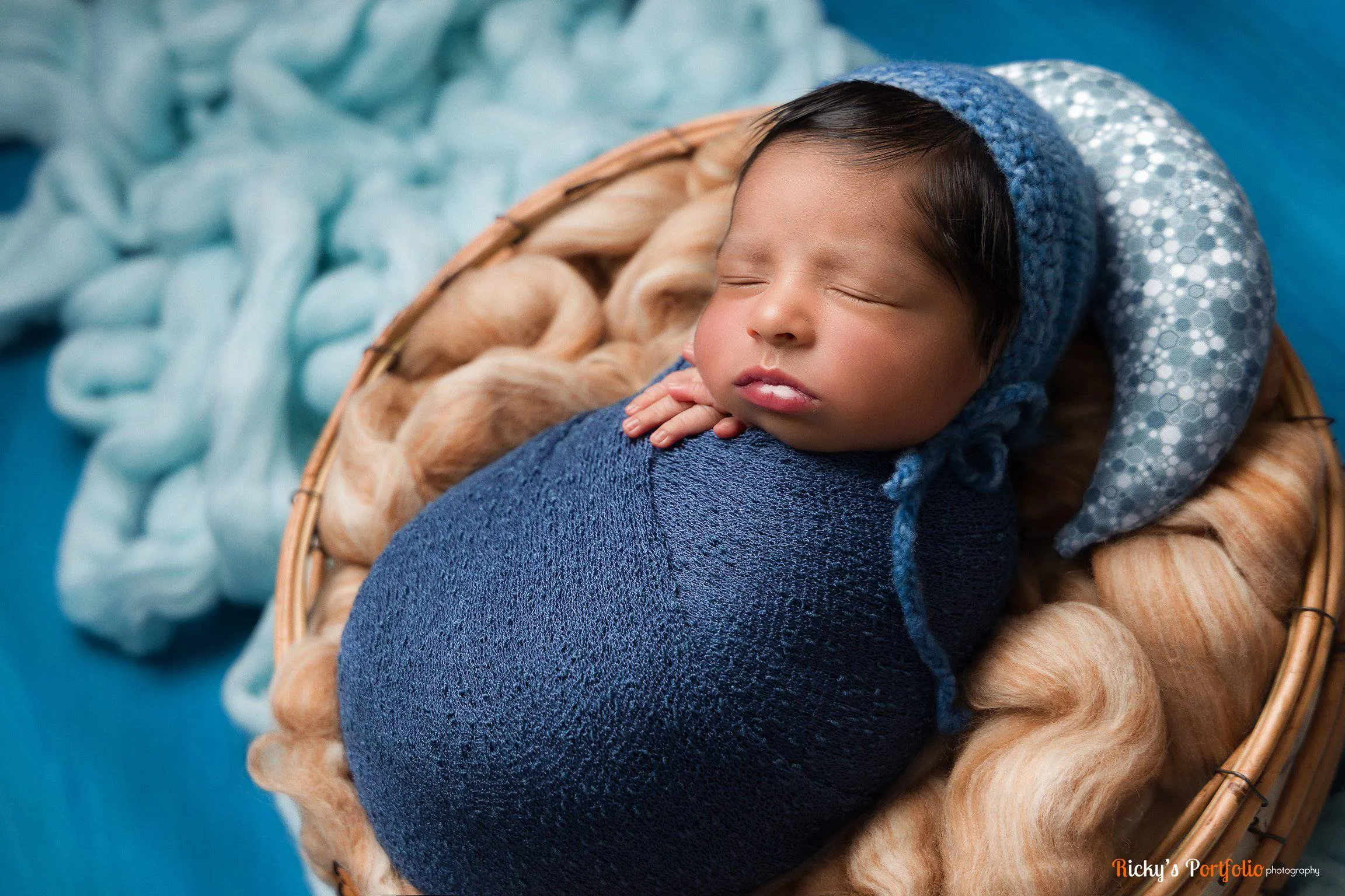 Dark Blue Jean Stretch Knit Newborn Baby Wrap