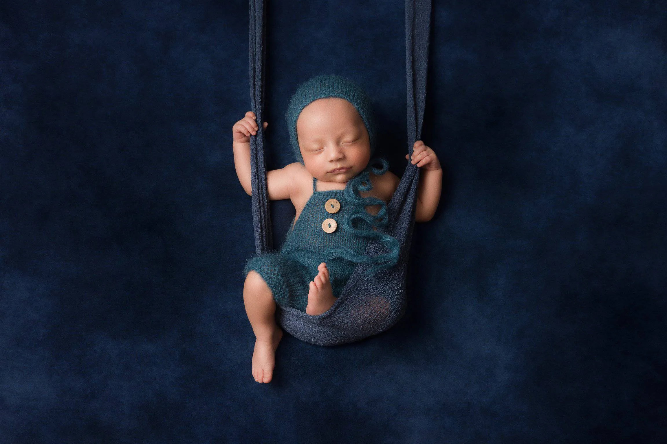 Dark Blue Jean Stretch Knit Newborn Baby Wrap