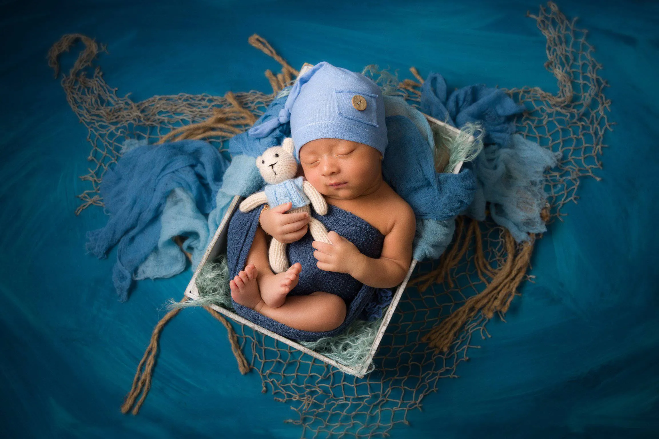 Dark Blue Jean Stretch Knit Newborn Baby Wrap