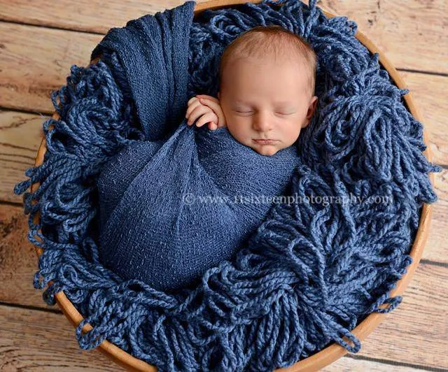 Dark Blue Jean Stretch Knit Newborn Baby Wrap
