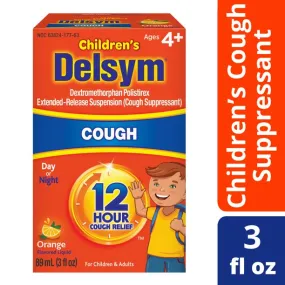 Delsym Children’s 12-Hour Cough Relief Medicine, Orange Flavor 3 oz