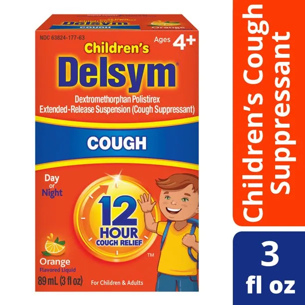 Delsym Children’s 12-Hour Cough Relief Medicine, Orange Flavor 3 oz