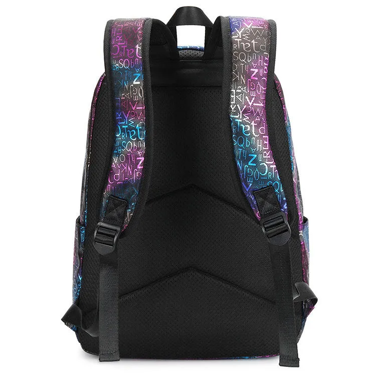 Fashion Letter Printing Backpack Quality Rucksack for Girls Boys