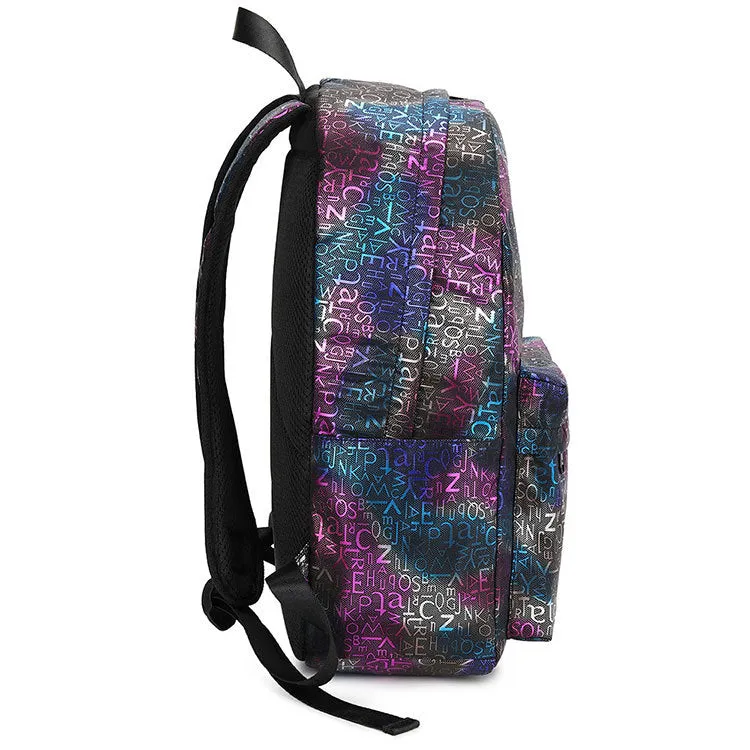 Fashion Letter Printing Backpack Quality Rucksack for Girls Boys
