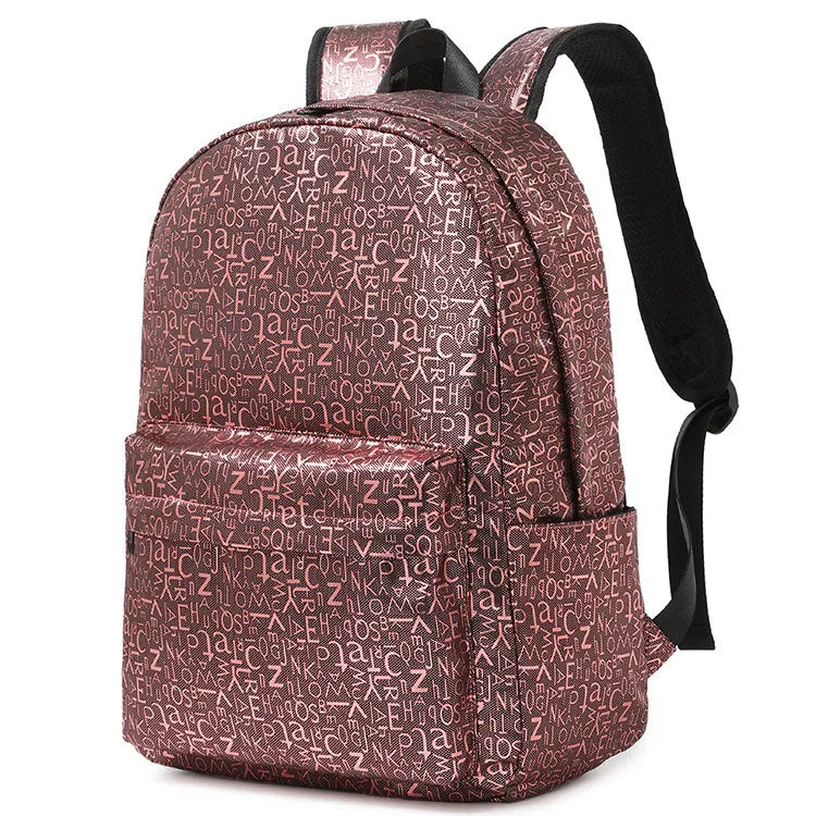 Fashion Letter Printing Backpack Quality Rucksack for Girls Boys