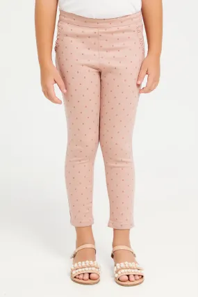 Girls Pink printed Jeans