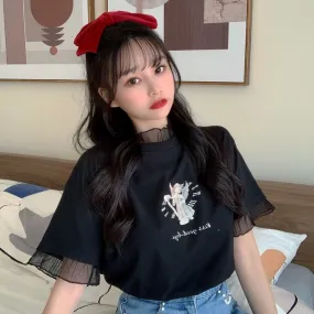 Kawaii Gothic Angel Print T-Shirt