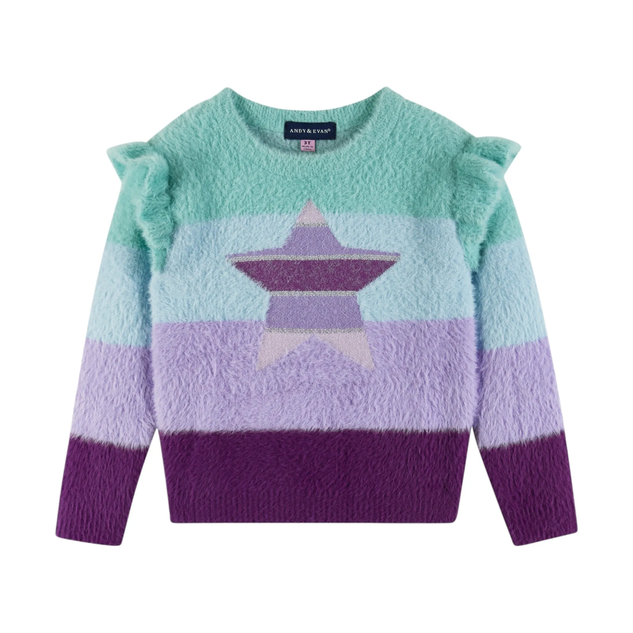 Kids (2-6x) Full Eyelash Sweater & Legging Set | Multicolor Lurex Star