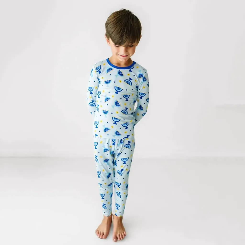Long-Sleeve Pajama Set Menorah