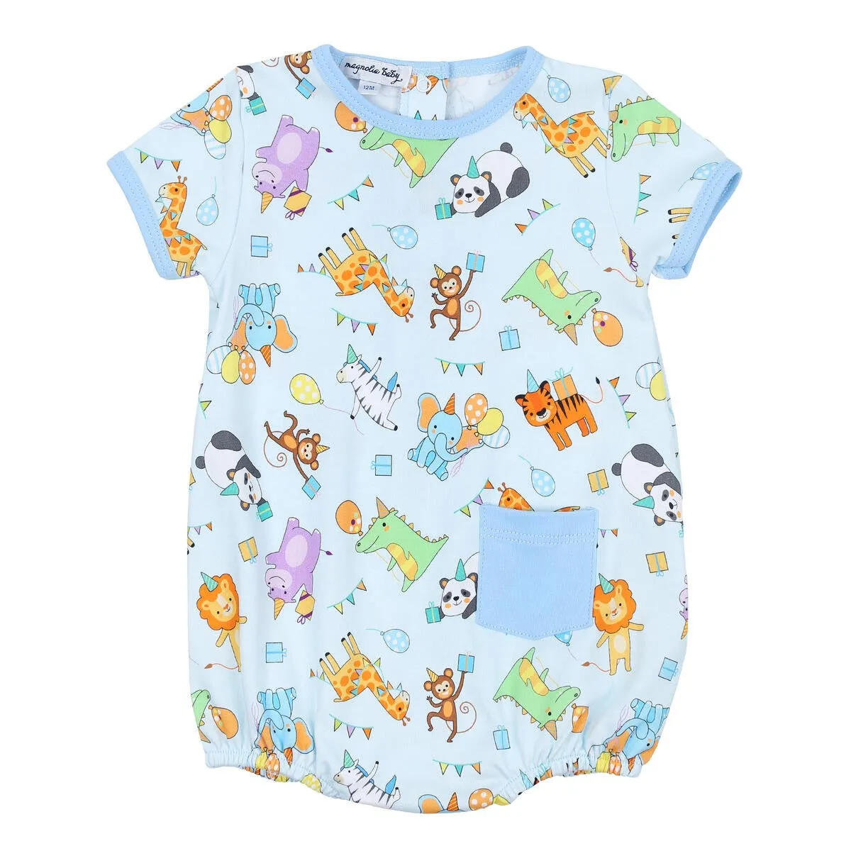 Magnolia Baby Boys Blue Birthday Cake, Presents, Party Printed Bubble