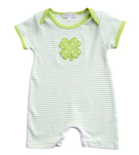 Magnolia Baby Boys Green Lucky Shamrock St. Patrick's Day Playsuit - Short