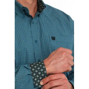 Men's Cinch Windowpane Button-Down Western Shirt MTW1105865