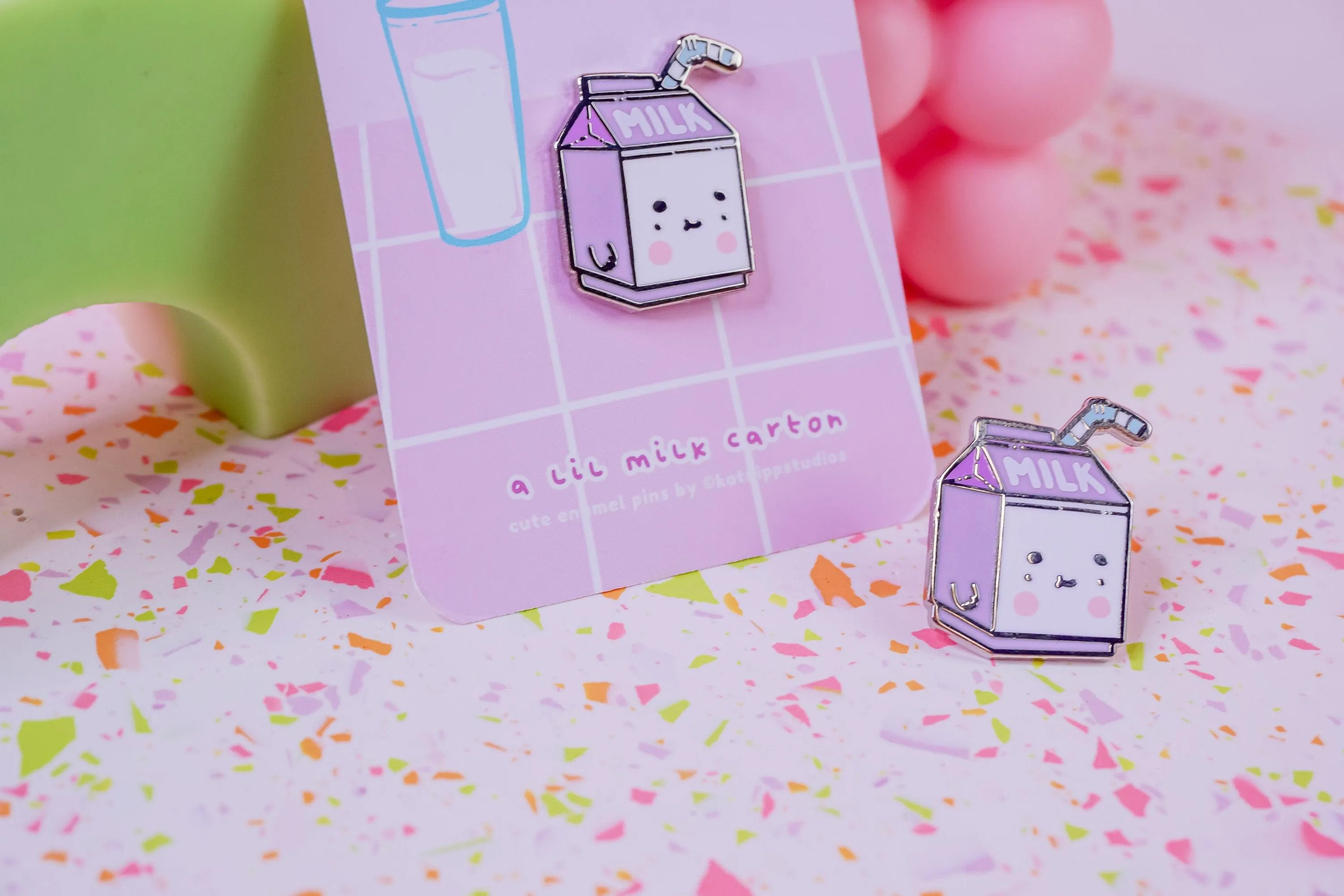 Milk Carton Enamel Pin | Cute Marshmallow Milk Pin Badge | Adorable Collectible Pin for Jackets & Bags