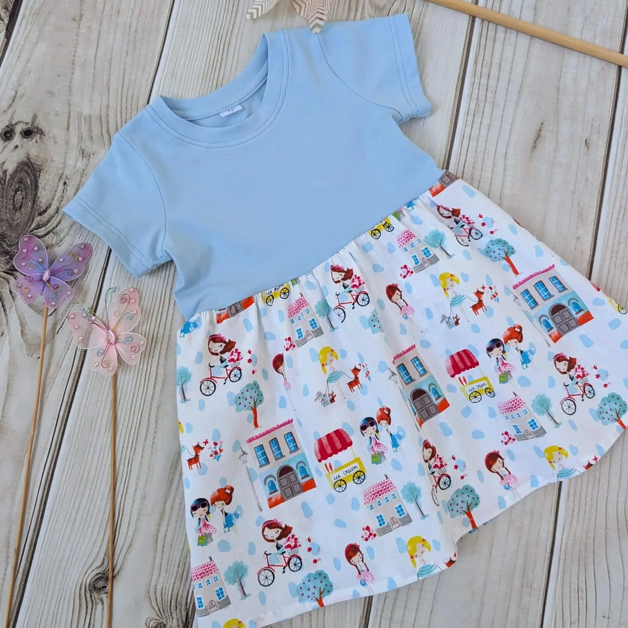 One of a Kind Ice Cream Print Dress for Kids