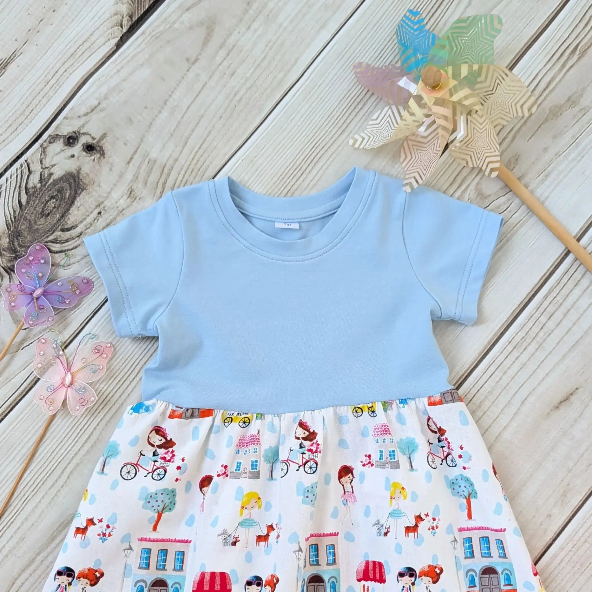 One of a Kind Ice Cream Print Dress for Kids