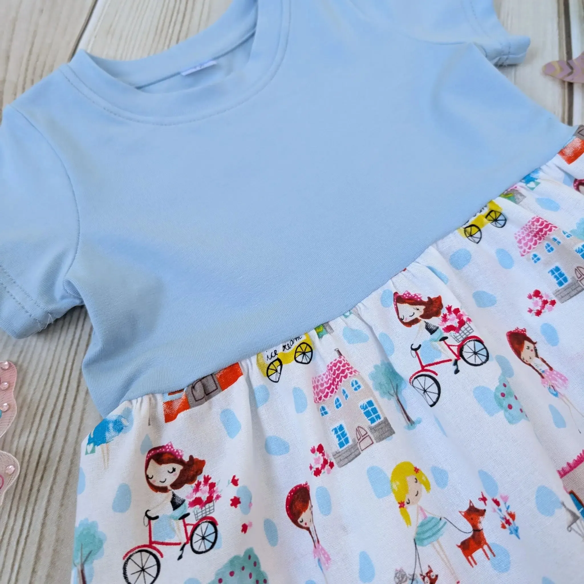 One of a Kind Ice Cream Print Dress for Kids